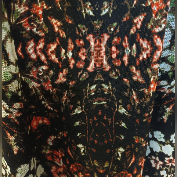 Cato Bohemian Floral Print Women's Peasant Top Multicolor Long Sleeves Size L - Picture 5 of 13